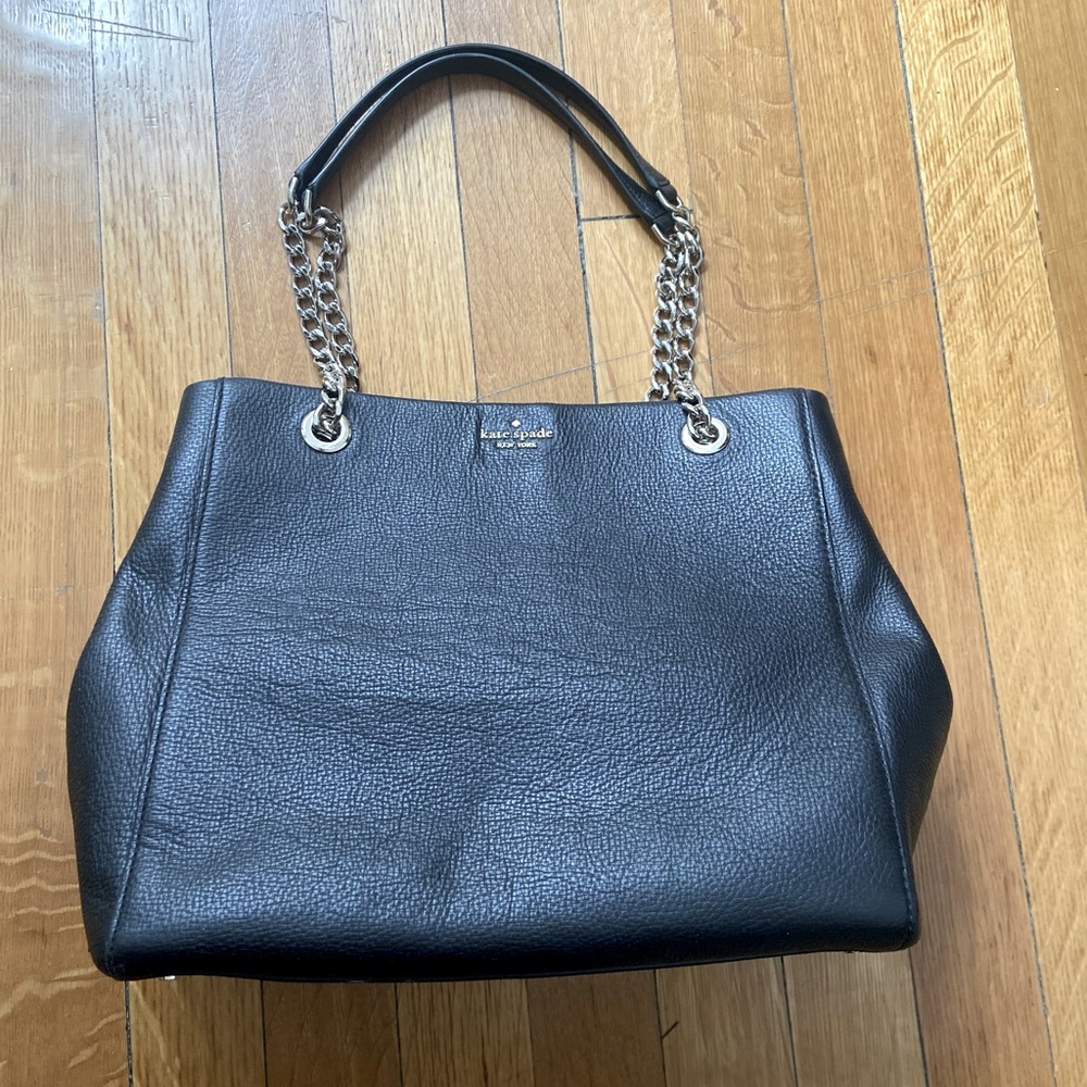 Kate Spade Leather Chain-Link Tote Bag